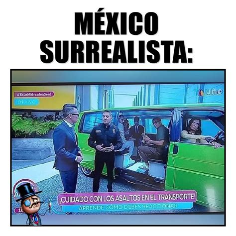 México surrealista Cuidado con los asaltos en los transportes