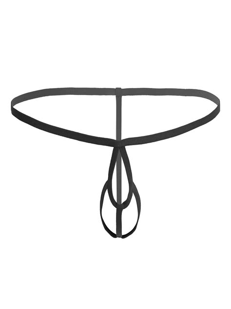 Iefiel Mens Stretchy Crotchless Open Butt Bikini G String Underwear