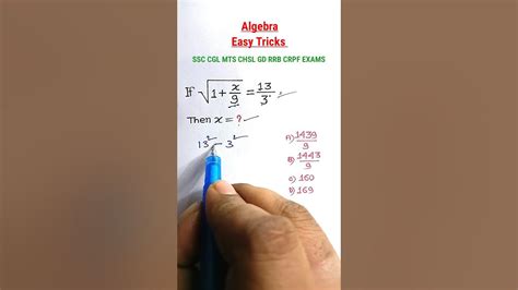 Algebra Tricks Algebra Maths Maths Shortcutsssc Cgl Gd Chsl Mts