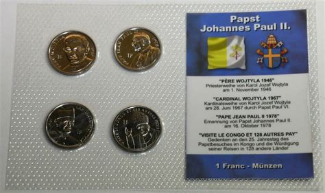 Kongo X Franc Gn Papst Johannes Paul Ii Kms Coins Mint