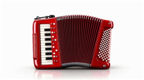 Premium Ai Image Little Red Accordion Harmonica Musical Instrument