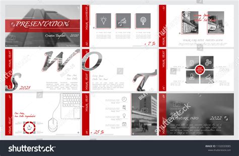 9 Powerpoint Template White Black Red Simple Images, Stock Photos, 3D ...