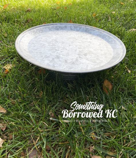 Farmhouse Galvanized Metal Cake Plate Or Pedestal Tray 5 Something Borrowed Kc