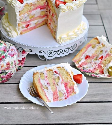 Tort Truskawkowo Bananowy Z Kremem Jogurtowym Cake Filling Recipes