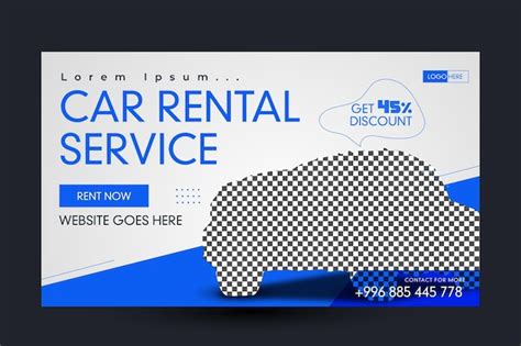 Premium Vector Car Rental Service Web Banner Design