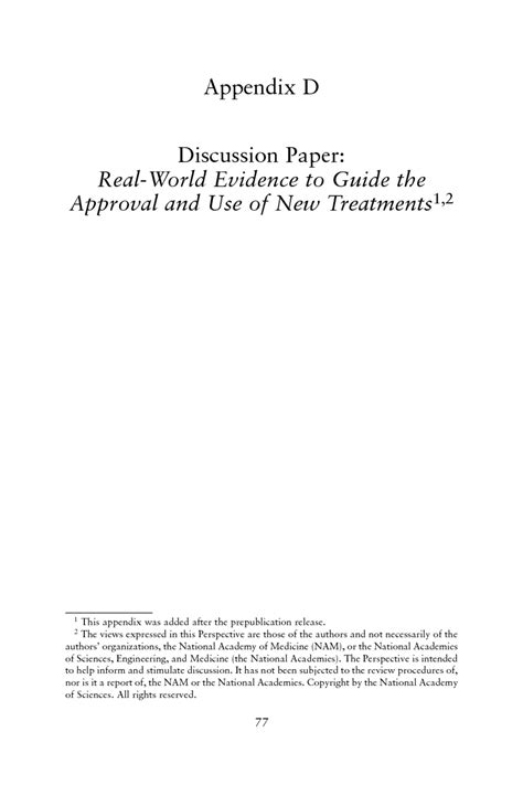 Appendix D Discussion Paper Real World Evidence To Guide Theapproval