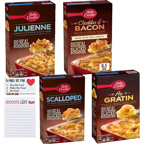 Betty Crocker Potato Side Dish Variety Pack Au Gratin Scalloped Julienne Cheesy Scalloped