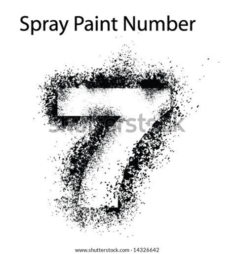 Detailed Spray Paint Number 7 Stock Vector Royalty Free 14326642