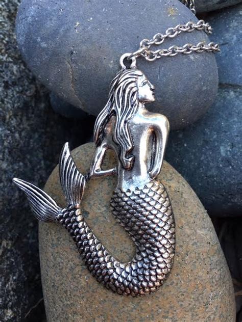 Mermaid Necklace Full Body Back View Nautical Beach Etsy