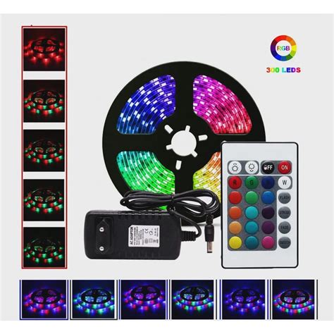 Fita Led Rgb Rolo M Fonte E Controle Promo O Em Promo O Na