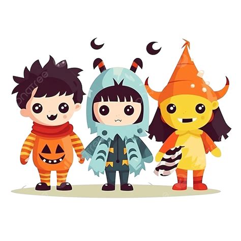 Halloween Parade, Children In Monster Costume Walking Together, Illustration In A Flat Style ...