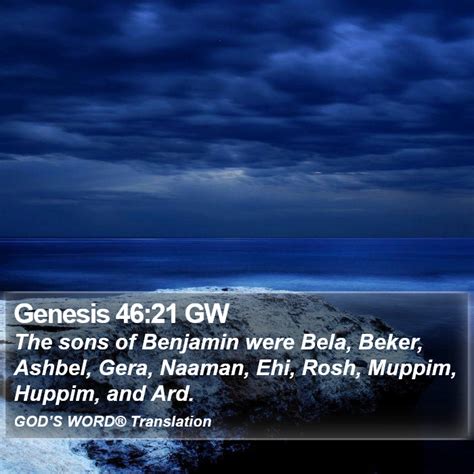 Genesis Gw The Sons Of Benjamin Were Bela Beker Ashbel