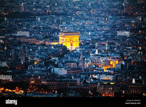 Aerial View Of Arc De Triomphe De Letoile The Triumphal Arch In