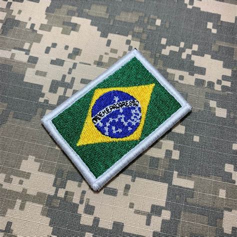 Bp V Bandeira Brasil Bordado Patch Fecho Contato Br