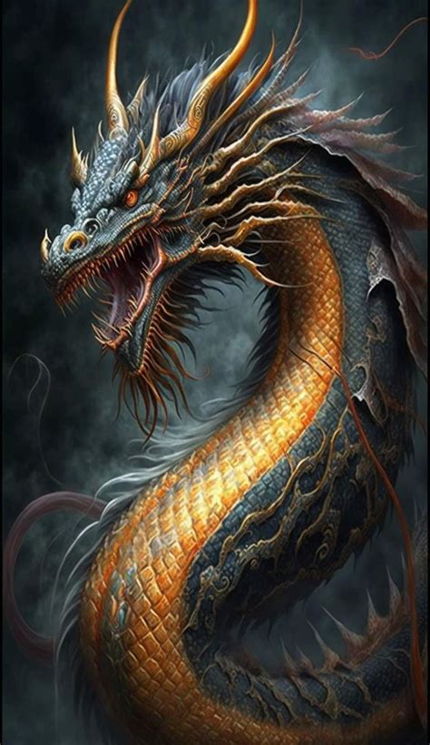 A Painting Of A Dragon With Its Mouth Open