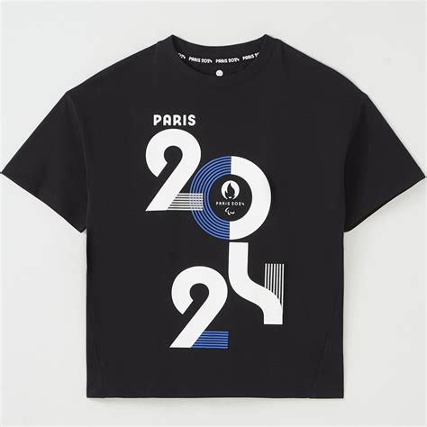 T shirt Emblème de Paris 2024 noir enfant taille 13 14 ans JEUX