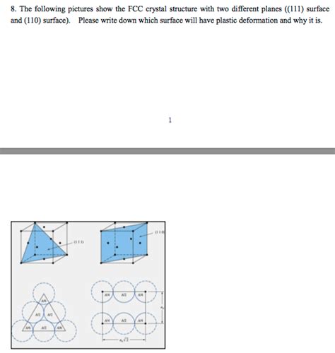 Solved The following pictures show the FCC crystal structure | Chegg.com