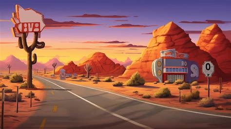 Premium Vector A Desert Road Game Background Vector Illustration