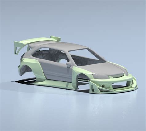 Pandem Style Hot Wheels EK Body Kit STL File For Cults