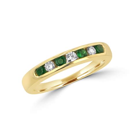 18ct Yellow Gold Emerald And Diamond Eternity Ring Avanti Ashbourne