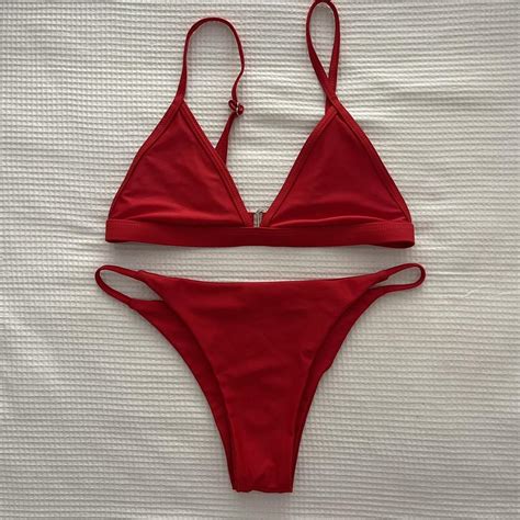 Red Bikini Set Size 6 8 A B Cup For Depop
