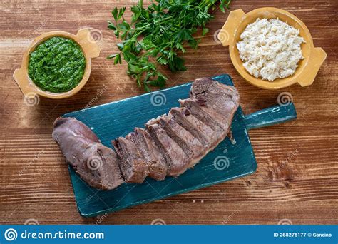 Meat Cooked or Raw Meat on Wooden Table Background Stock Image - Image ...