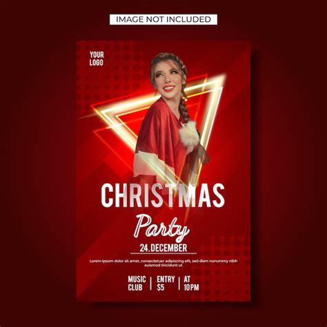 Christmas Party Plakat Vorlage Premium Vektor