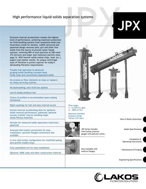 PDF JPX JPL Standard Efficiency Separators DOKUMEN TIPS