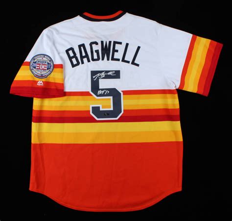 Jeff Bagwell Signed Astros Jersey Inscribed Hof 17 Tristar Hologram