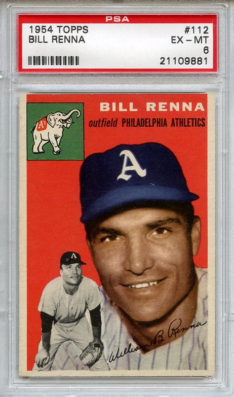 Lot Detail 1954 Topps 112 Bill Renna Psa Ex Mt 6