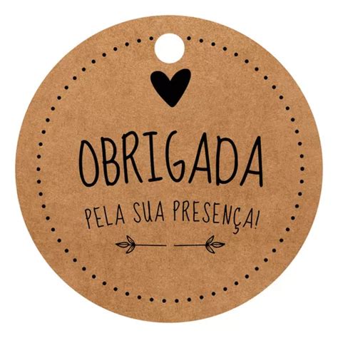 100 Tags Kraft 5cm Sisal Obrigada Pela Sua Presença Parcelamento