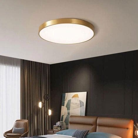 Plafoniera A Led Watt Rotonda Lampada Da Soffitto Oro Lampadario A