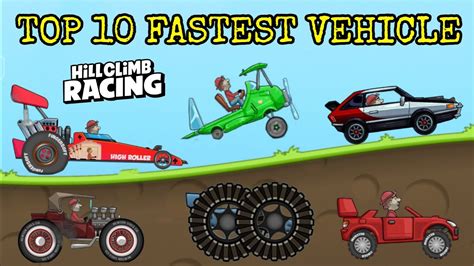 Top Fastest Cars In Hill Climb Racing Youtube