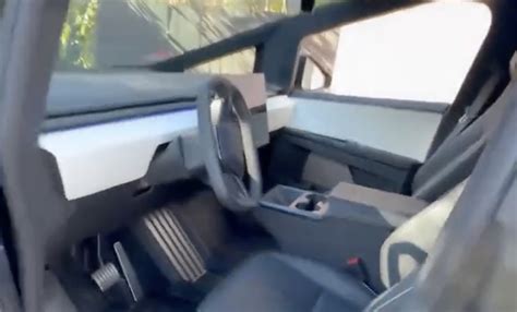 White Decor Interior Dashboard & Seats in Cybertruck -- POV video ...