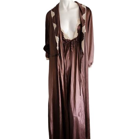 Miss Elaine Intimates Sleepwear Vintage S Piece Miss Elaine Nylon Lingerie Peignoir Set