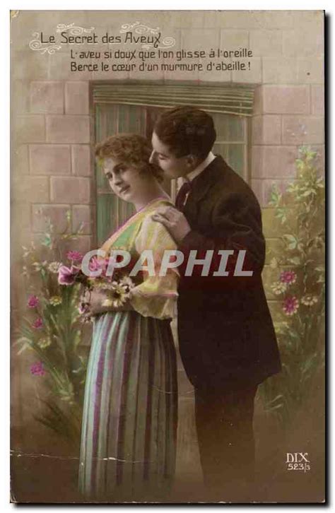 Carte Postale Ancienne Fantaisie Le Secret Des Aveux Couple Amour