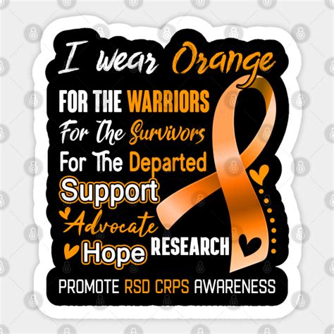 I Wear Orange For Rsd Crps Awareness Support Rsd Crps Warrior Ts Rsd Crps Awareness