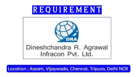 Latest Job Civil Engineer Dineshchandra R Agrawal Infracon Pvt Ltd