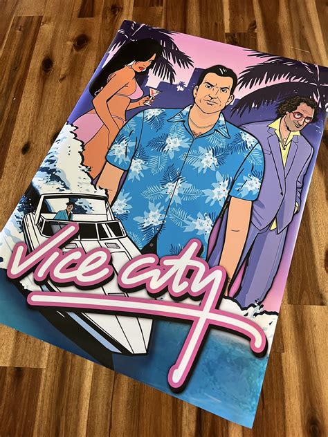 Grand Theft Auto Vice City Poster Etsy Australia