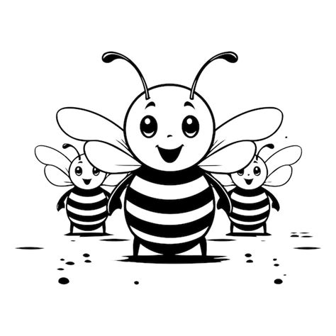 Premium Vector | Cute cartoon bee with bees Vector illustration Eps 10