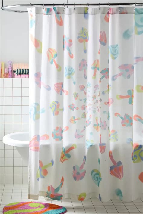 Trippy Mushroom Shower Curtain Urban Outfitters