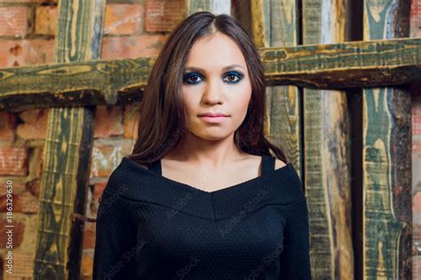 Brunette Girl With Long And Shiny Wavy Hair Beautiful Model With Curly Hairstyle Head And