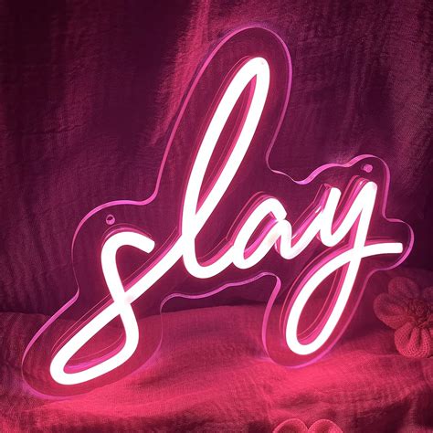 Buy Pink Slay Neon Sign for Wall Decor Adjustable lighting Led Neon ...