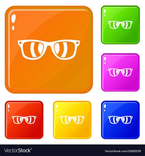 Sunglasses Icons Set Color Royalty Free Vector Image