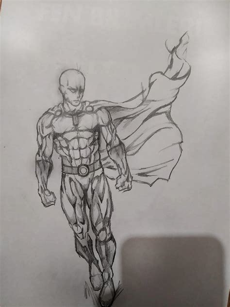 Saitama drawing by me : r/OnePunchMan