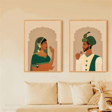 King And Queen Raja Rani Aesthetic Rajasthani Mughal Set Etsy