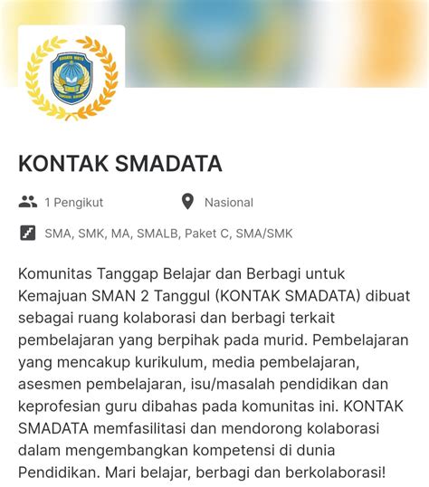 Komunitas Belajar Kontak Smadata Selamat Datang Di Smadata