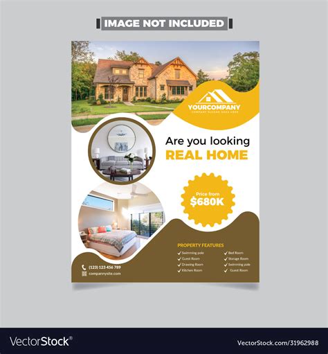 Real Estate Flyer Template Royalty Free Vector Image