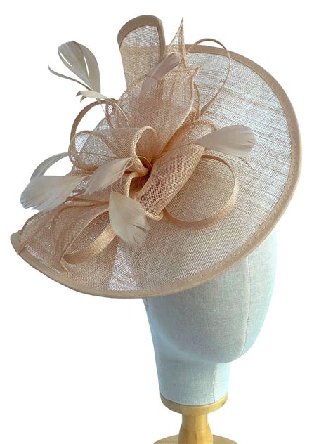 Large Nude Sinamay Fascinator