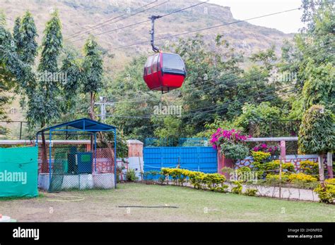 Ropeway at Pavagadh hill, Gujarat state, India Stock Photo - Alamy